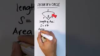 how to get the area and arc length of a sector #shorts #tutorial #formula