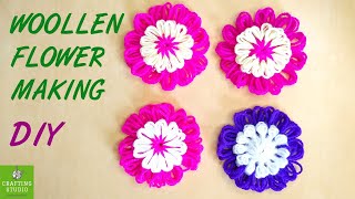 WOOLEN FLOWER | How To Make Woollen Flower | DIY  [ 2020 ]
