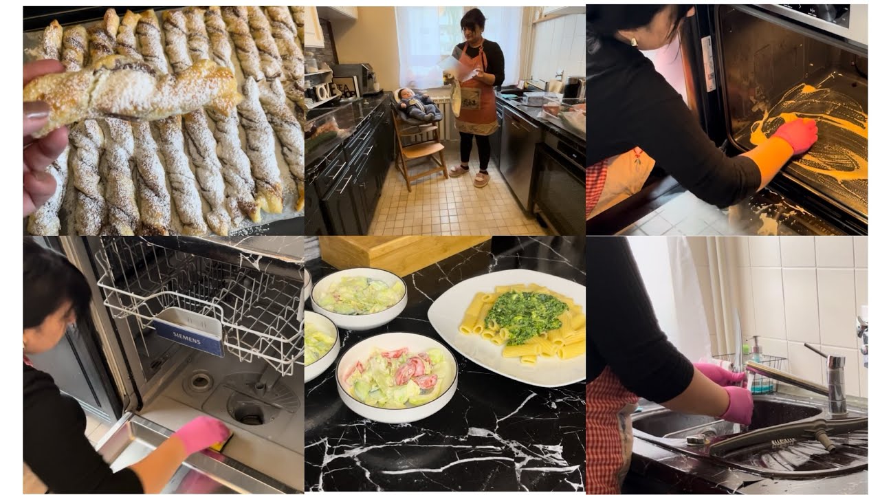 დღის ვლოგი🇩🇪 ჭურჭლის მანქანის და ღუმელის გენერალური გაწმენდვა🧼#საქართველო #გერმანია #ევროპა #1k#food