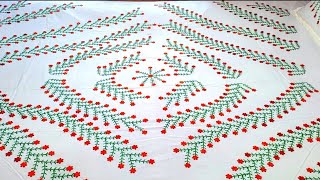 Beautiful bed sheet design hand made embroidery /हाथ से बनाया गया चादर