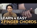 Learn 4 easy 2finger chords to play thousands of songs on guitar