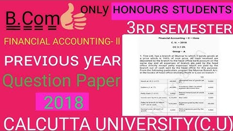 Privi Creation C.U B.com Semester-3 Financial Accounting-2 Previous Year Question Paper for Hons.