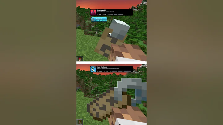 Fractures 3D vs Hold My Items - Best Minecraft 3D resourcepack #minecraft #shorts #mc #txt #mods