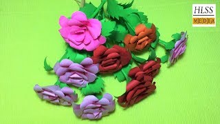 Very easy way to make rose paper flower| DIY rose flower making fast| Paper crafts tutorials