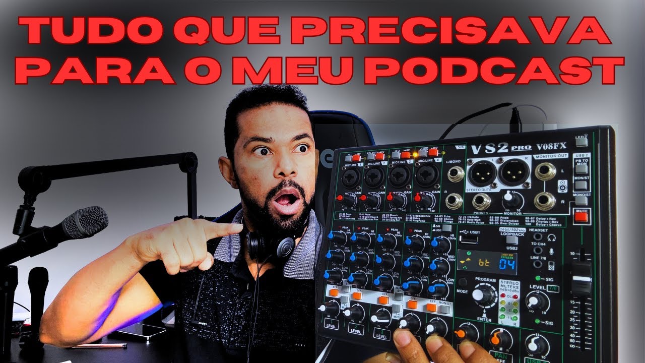 MESA DE SOM PARA PODCAST || PODE USAR 4 MICROFONES CONDESADORES ...