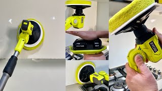 Cleaning The Kitchen Cabinets And Splash Back With Cordless Ryobi Telescopic Scrubber One 18V