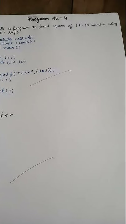Write program to print square of 1-10 number using while loop - YouTube