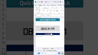 Quick Excel Tutorial: Digital Clock Magic! #exceltips #excelformula #shorts screenshot 3