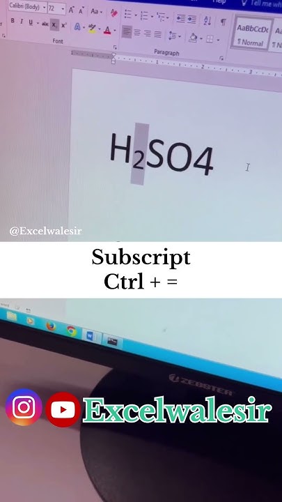 Shortcut key for Superscript and Subscript in MS Word #excelwalesir # ...