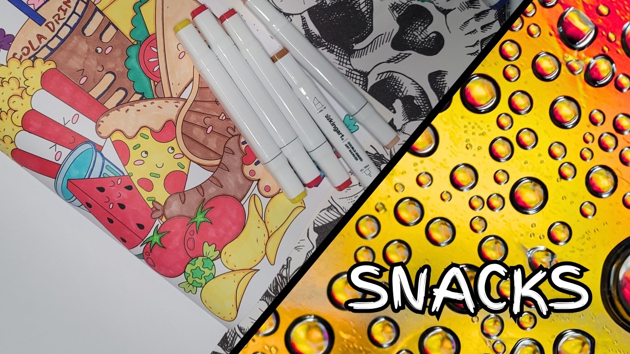 Snacks Coloring Page | Part 1 | ASMR #asmr #coloring