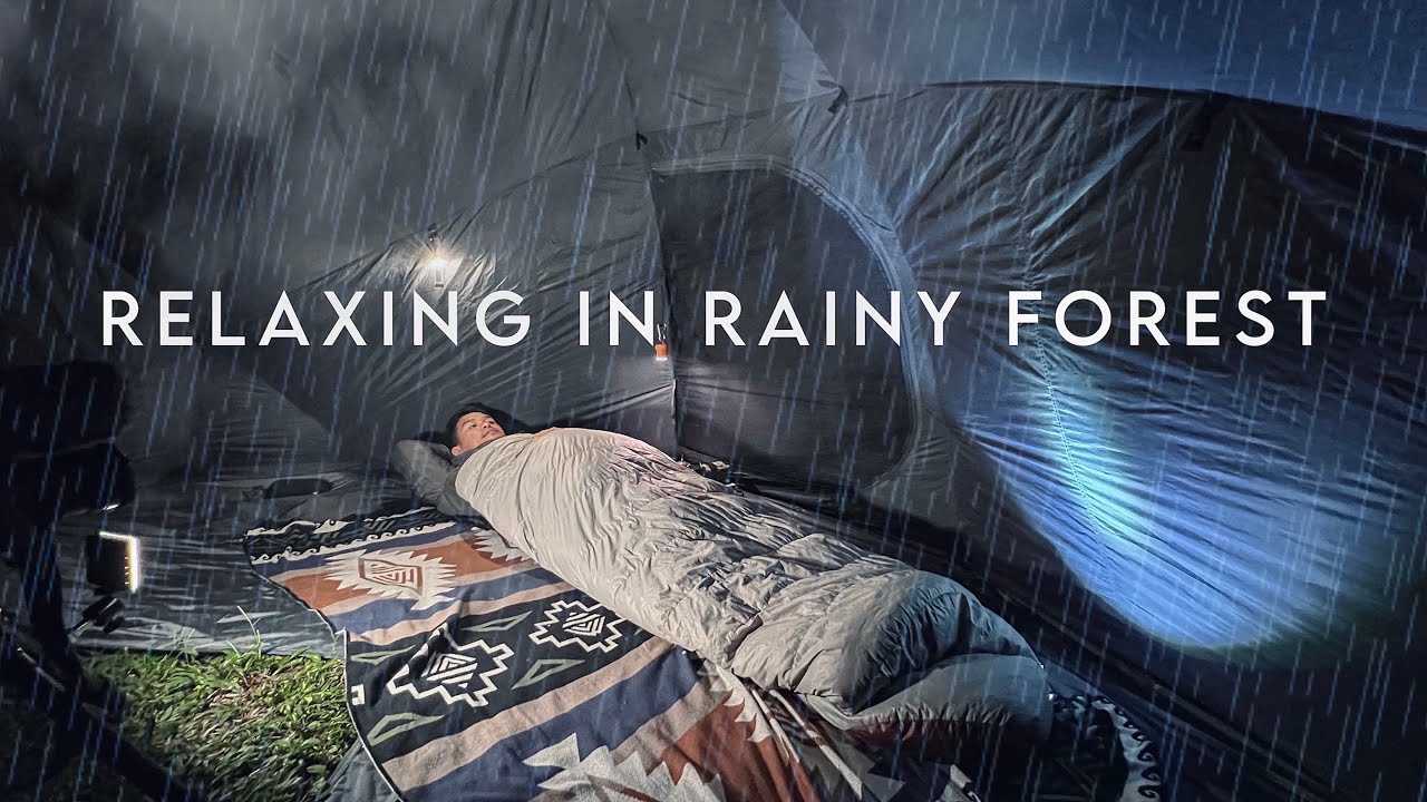 SOLO RELAXING IN RAIN • COZY CAMPING SETUP • Rain ASMR - YouTube