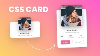 Animated Profile Card UI Design using Html & CSS || CSS Card Hover Effects