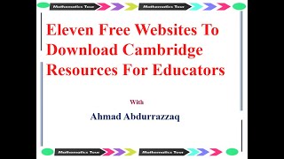 Eleven Free Website To Download Cambridge Resources