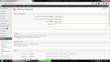 Types and Views tutorials 2/7 - Creating a Custom Taxonomy