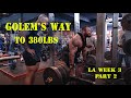 GOLEM'S BIGGER BY THE DAY! WEEK 3! Part 2! HEAVY RACK PULLS and ARMS training !