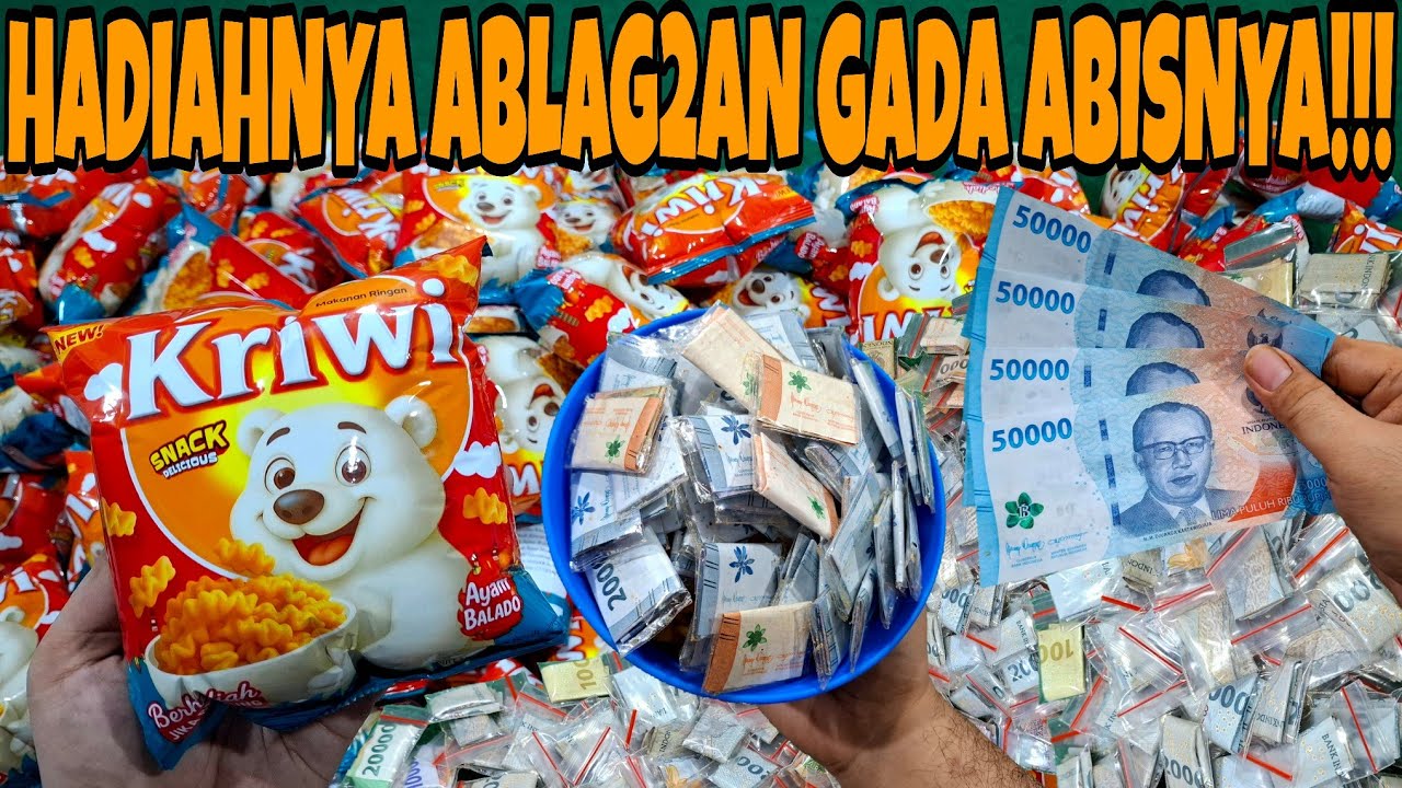 VIRAL!!! HADIAH UANGNYA ABLAG2AN GAK ADA ABISNYAAA!!! UNBOXING SNACK KRIWI BERHADIAH 