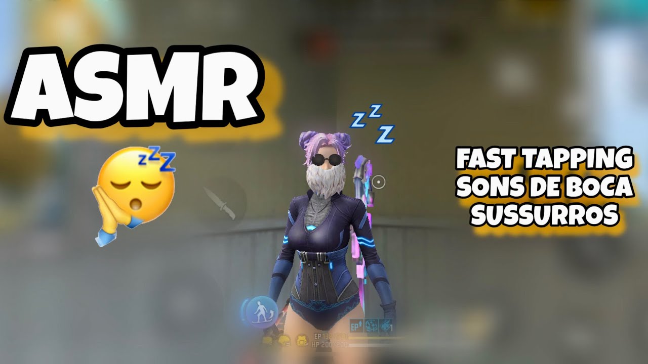 ASMR FREE FIRE - Fast tapping + sons de boca + sussurros para dormir ✨🔥 