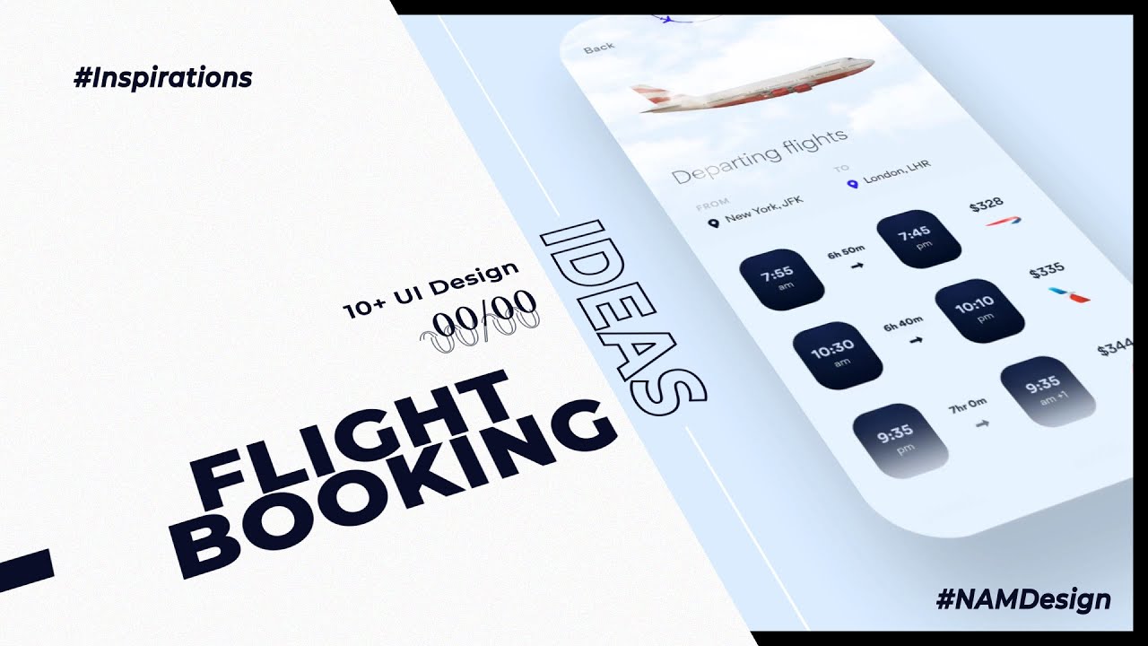 Best 10 Examples uiux Design for Mobile App | Flight Booking - YouTube