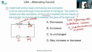 LBA KCET Physics Alternating Current MCQ 33