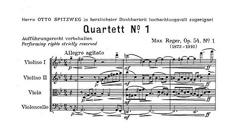 Max Reger - String Quartet No. 1 in G Minor, Op. 54 No. 1