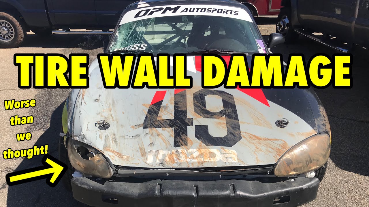 Repairing A Mazda Spec Miata After Hitting A Tire Wall Miata MX5 