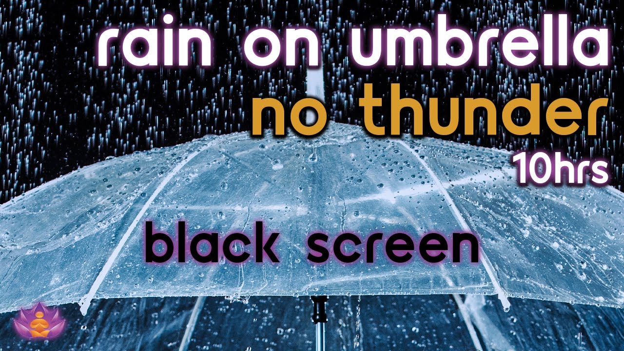 [Black Screen] Relaxing Rain on Umbrella | Rain Ambience No Thunder | Rain Sounds for Sleeping