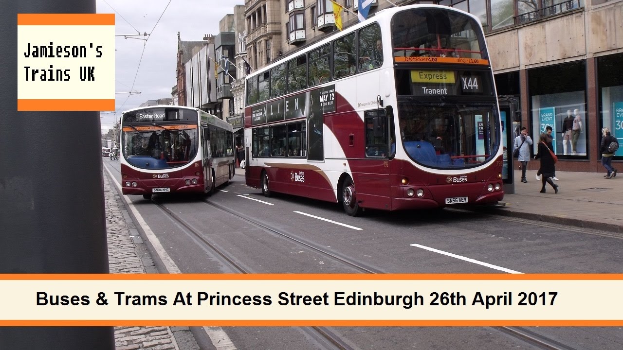 Buses & Trams at Princess Street Edinburgh 26th April 2017