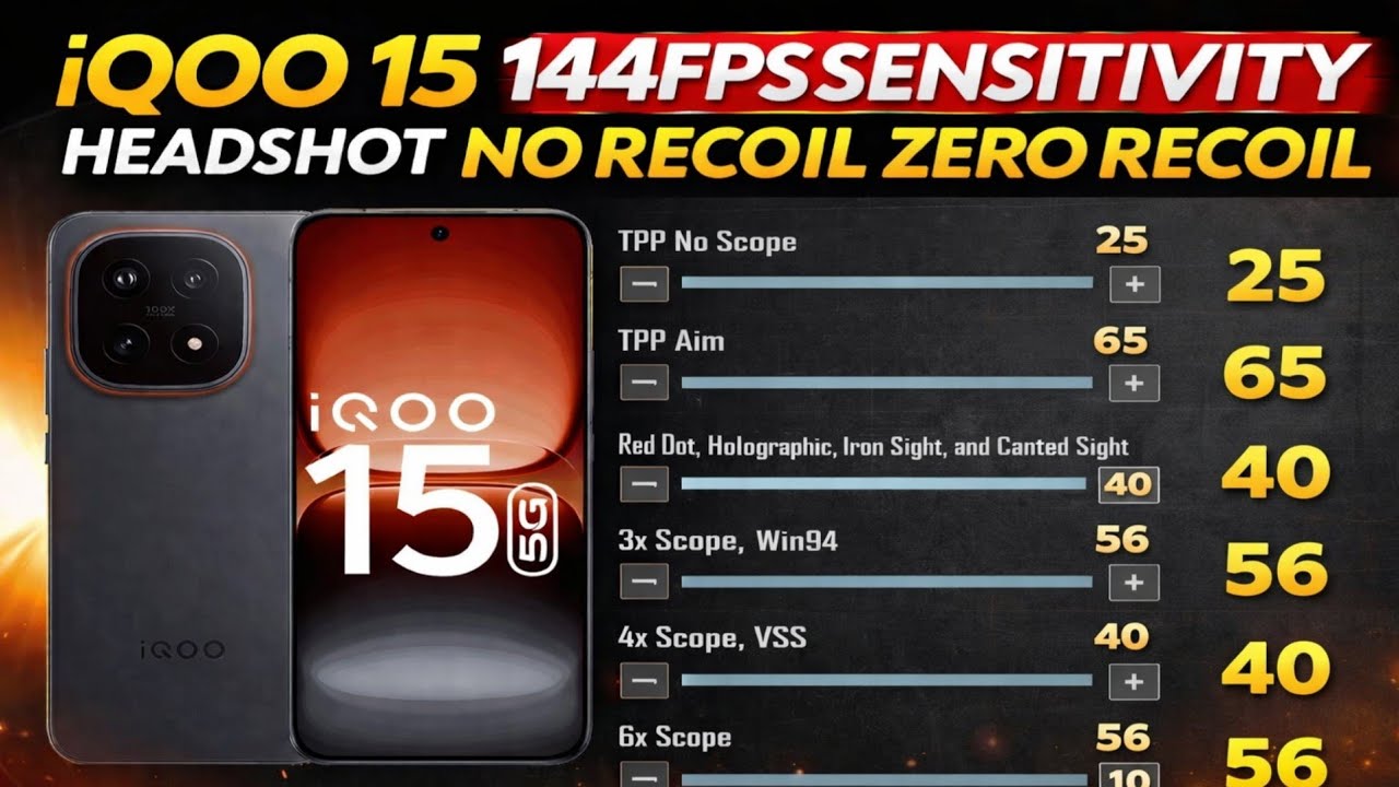 iQOO 15 144FPS Sensitivity 😱 Headshot No Recoil | Zero Recoil BGMI ...