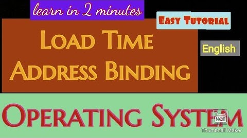 Load time binding/Operating system/OS/BCA/BSC IT