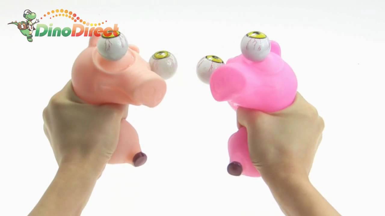 Stress Reliever Eye Popping Pig Relief Squeeze Toy - YouTube