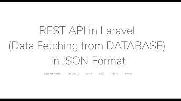 How to Create a REST API in Laravel (Fetch Data from Database )- Part 2
