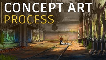My Process for painting this Concept Environment from Scratch (Digital Painting)