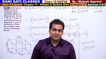Class 10 Maths (Ex 17A Example 21) Volume And Surface Area (RS Agarwal 2019)