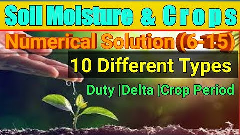 Soil Moisture & Crops :Reservoir Capacity 🔥|Numerical Solution|Efficiency |Duty, Delta & Base Period