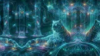 “Celestial Reflections: The Panther and the Aurora Gate”