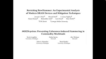 Seminar in Computer Architecture - S1: Revisiting RowHammer &  MOESI-prime (Spring 2023)