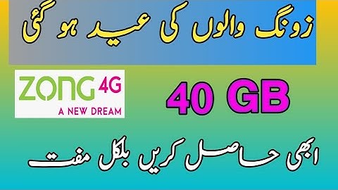 Zong Free Internet | Zong 40GB Internet Free | Free Internet of Zong