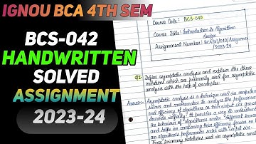 BCS-042 Handwritten Solved Assignment 2023-24 || IGNOU BCA 4th Semester Handwritten Assignment 2023