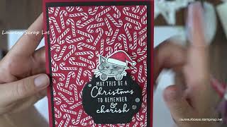 Candy Cane Background Cards using Stampin Up Holiday Stamps