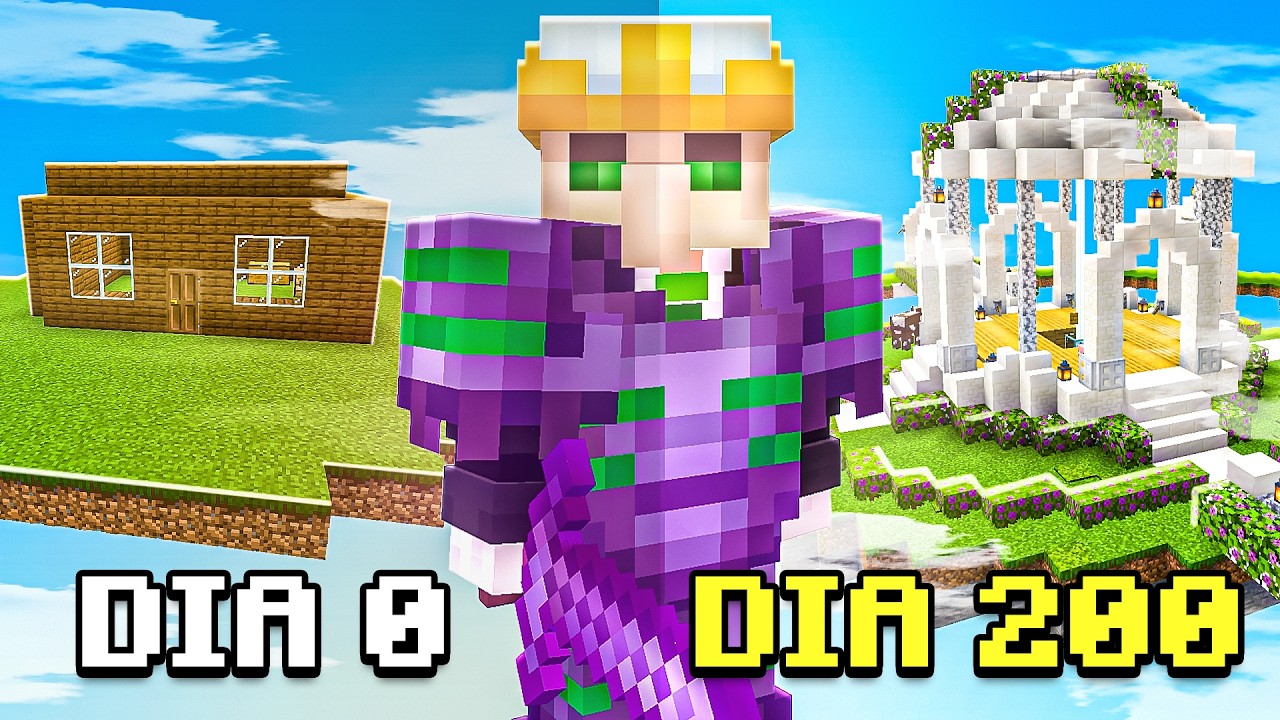 Sobrevivi 200 DÍAS en el SKYBLOCK de ESTE SERVIDOR