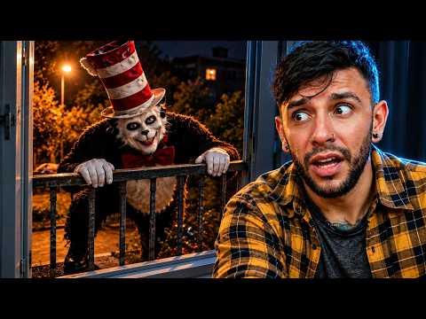 I found the TERRIFYING CAT with a HAT on the street!😰💀 *It's coming to my house*