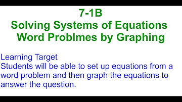 7-1B Solving Systems of Equations Word Problems by Graphing