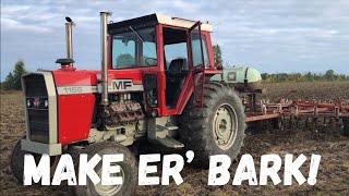 Massey Ferguson 1155 vs 28’ field cultivator!  That’ll make it work!