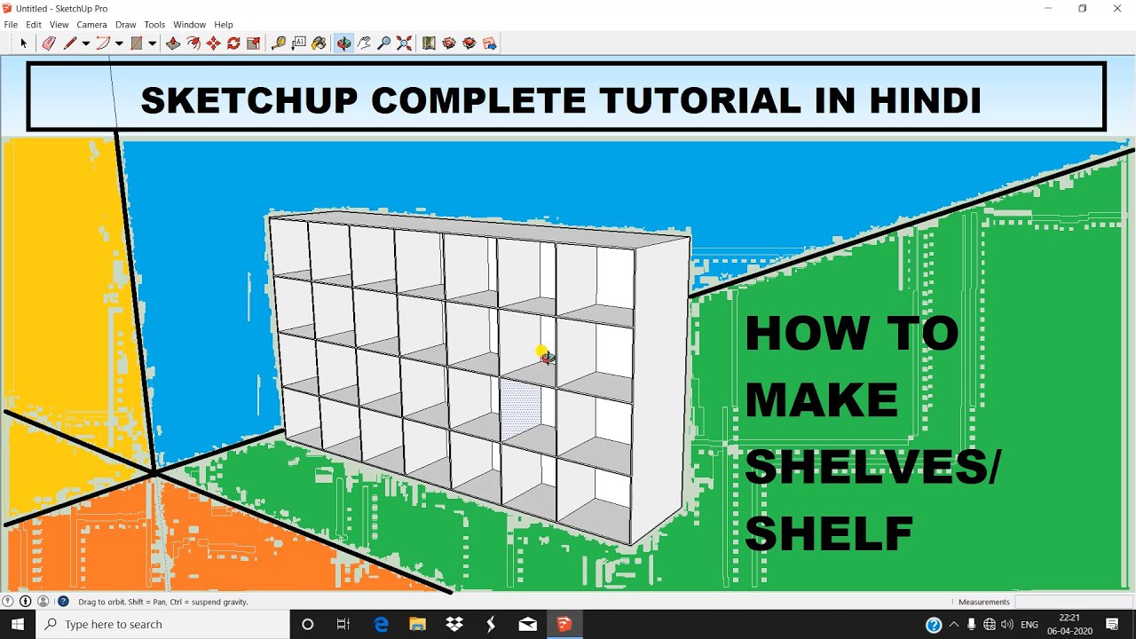 How to Make SHELVES in Sketchup/Hindi/Sketchup Tutorial/Simple Cupboard