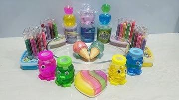 MIXING GLITTER INTO STORE BOUGHT SLIME!! SLIMESMOOTHIE! SATISFYING SLIME VIDEO !! ALEX SLIME.!!