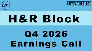 H R Block Q4 2026 Earnings Call FY Revenue Up 4 9 to 3 95B Adjusted EPS Up 13 9