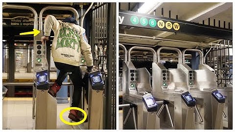 NYC fare evader vaults over MTA new turnstile spikes subway station less than 36h after installation
