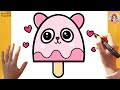 How to Draw a Cute Panda Ice Cream| Easy Kawaii Drawing for Kids and Toddlers!