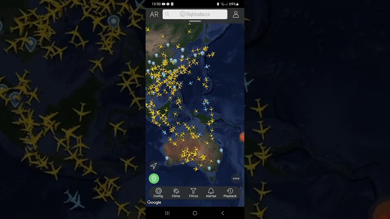 aviação em tempo real no aplicativo Flightradar