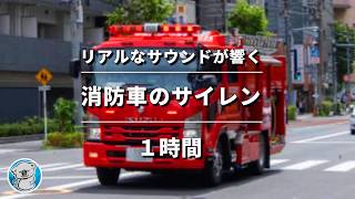 ASMR】消防車のサイレンの音(1時間耐久) | 緊急走行中の消防車両の